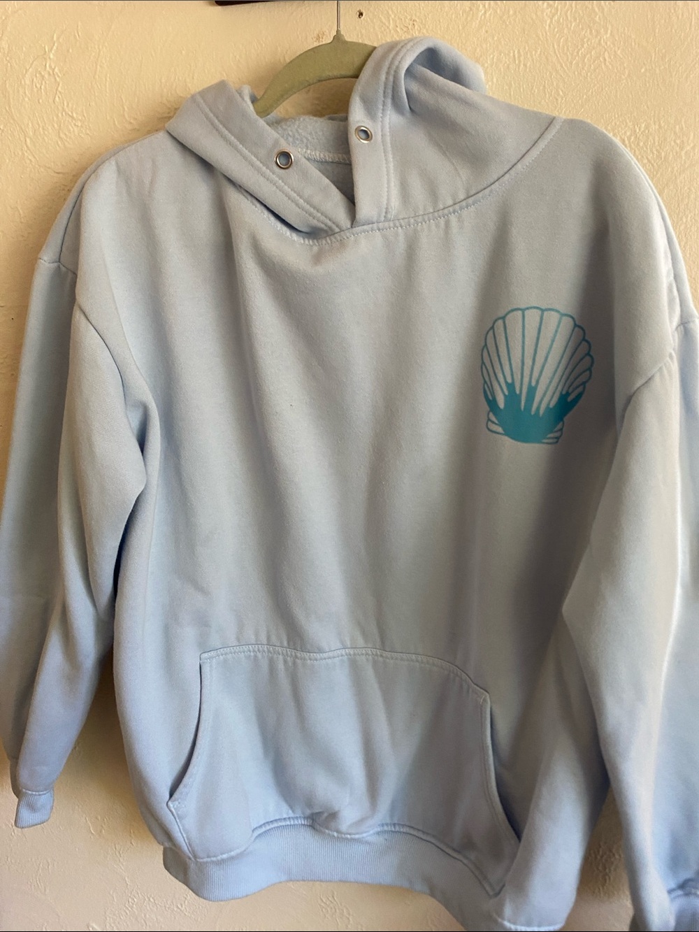 Women’s Light Blue Hoodie with Shell Graphic
